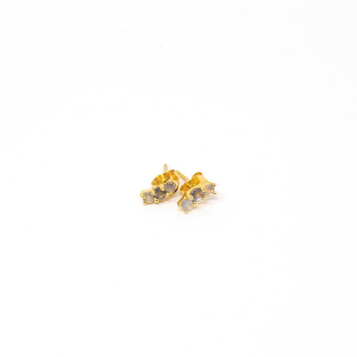 Dainty Cluster Stud Labradorite