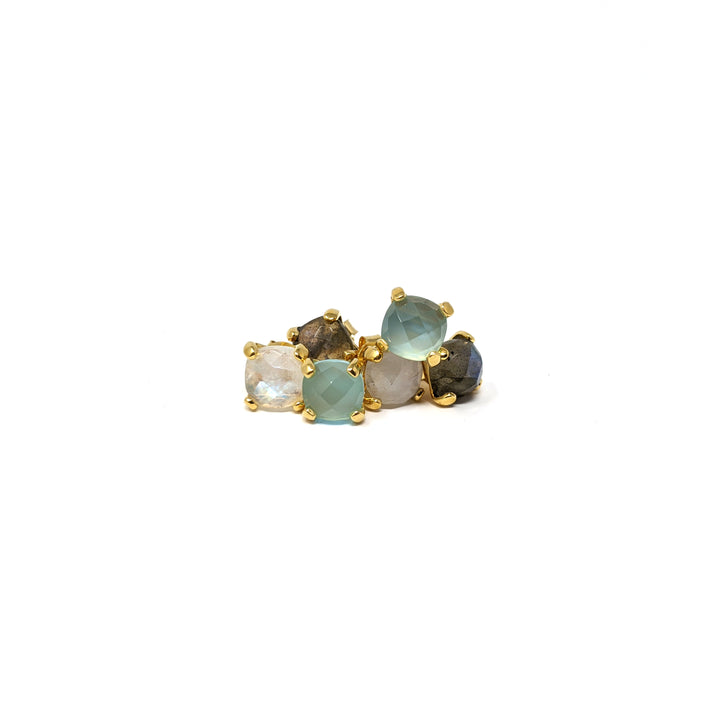 Cushion Stud Labradorite