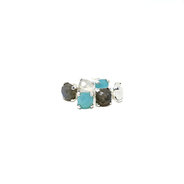 Cushion Stud Labradorite