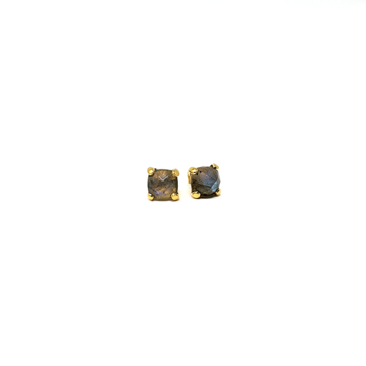 Cushion Stud Labradorite