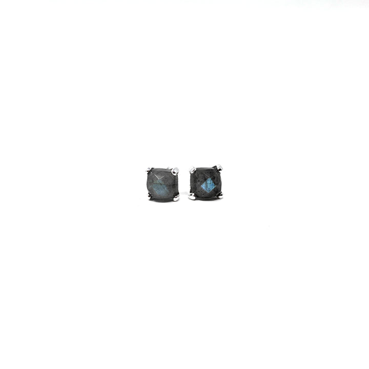 Cushion Stud Labradorite