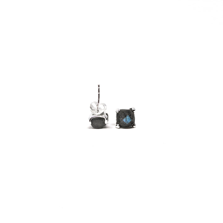 Cushion Stud Labradorite