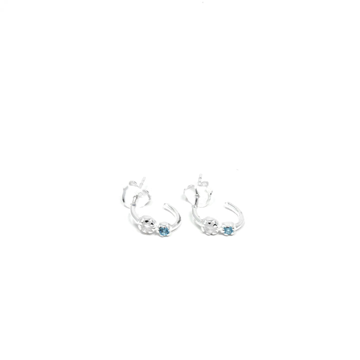 Dainty Hoop Blue Topaz