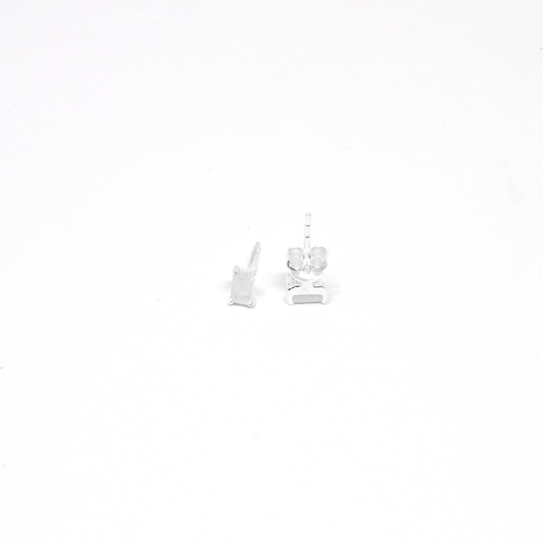 Dainty Rectangle Stud Moonstone
