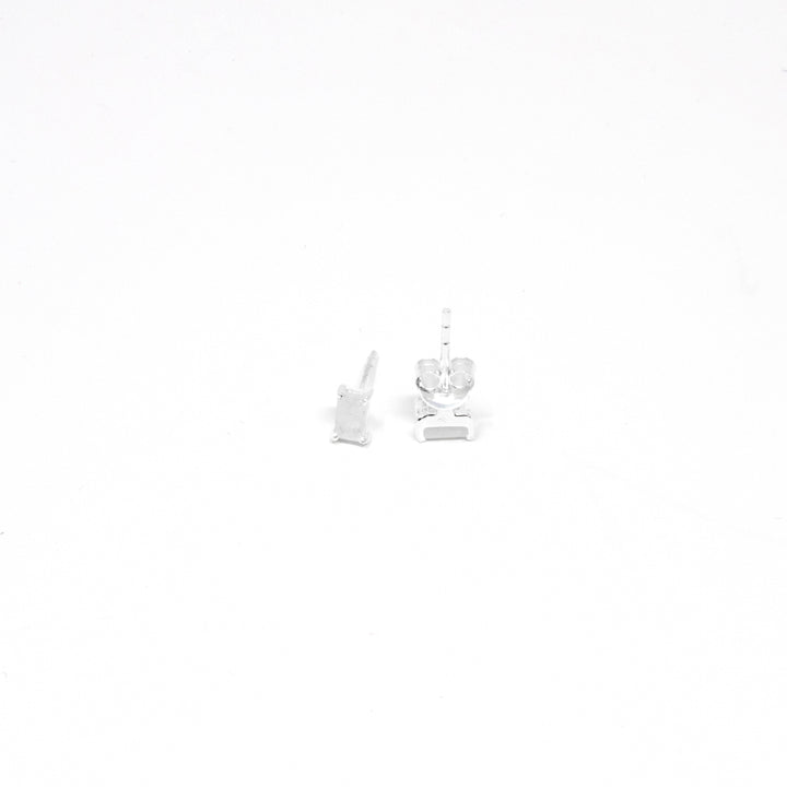 Dainty Rectangle Stud Moonstone