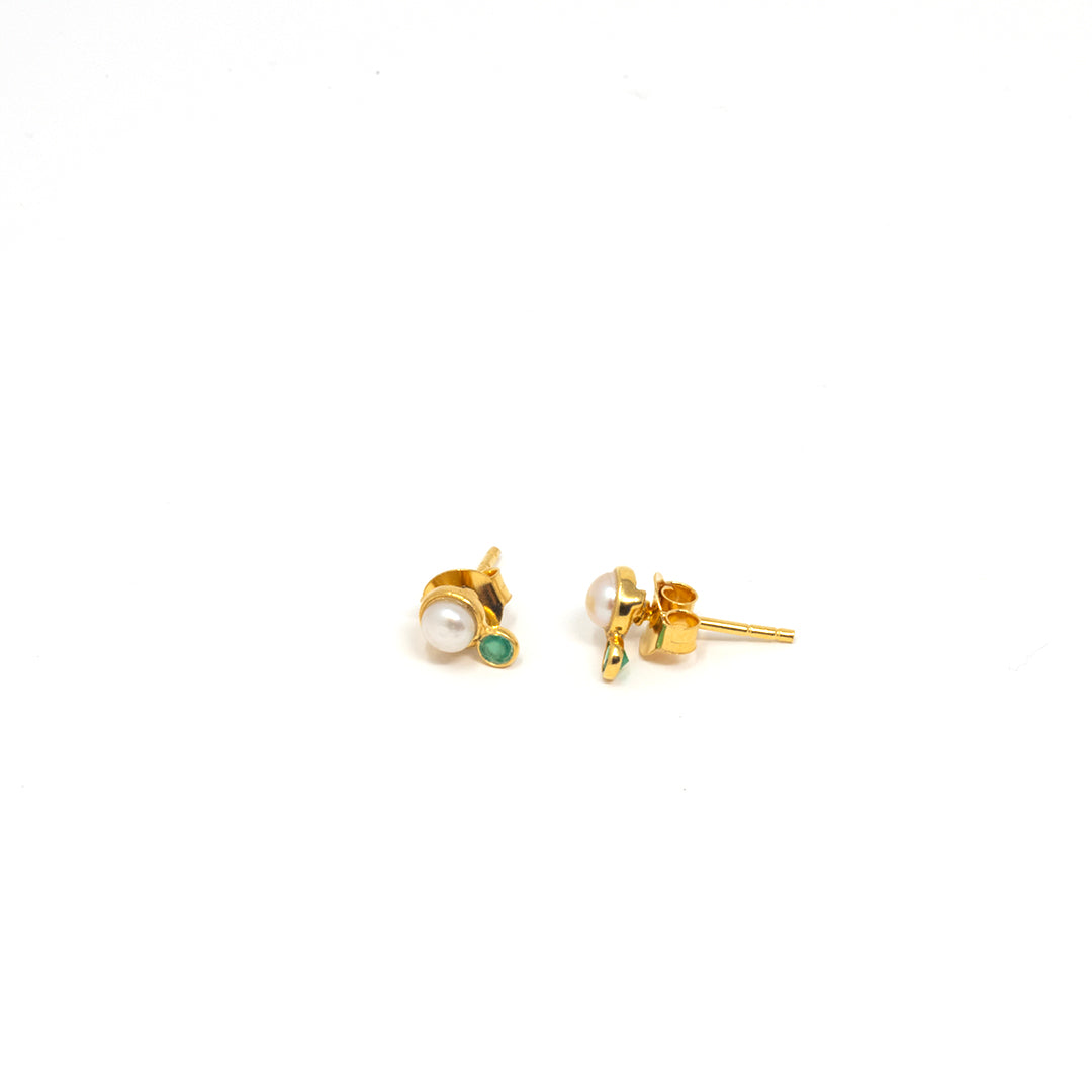 Elemental Duo Stud Green Onyx