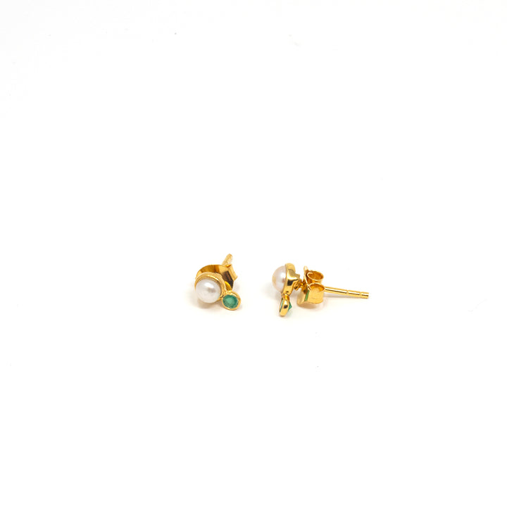 Elemental Duo Stud Green Onyx