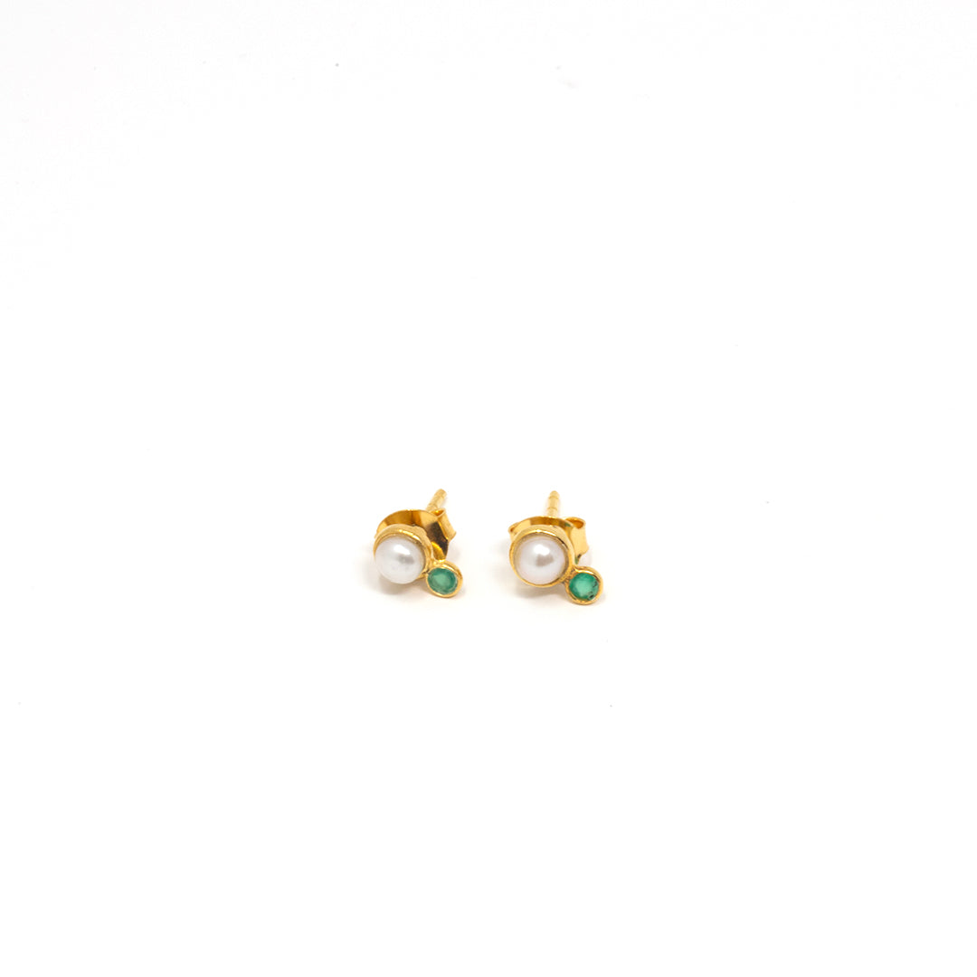 Elemental Duo Stud Green Onyx