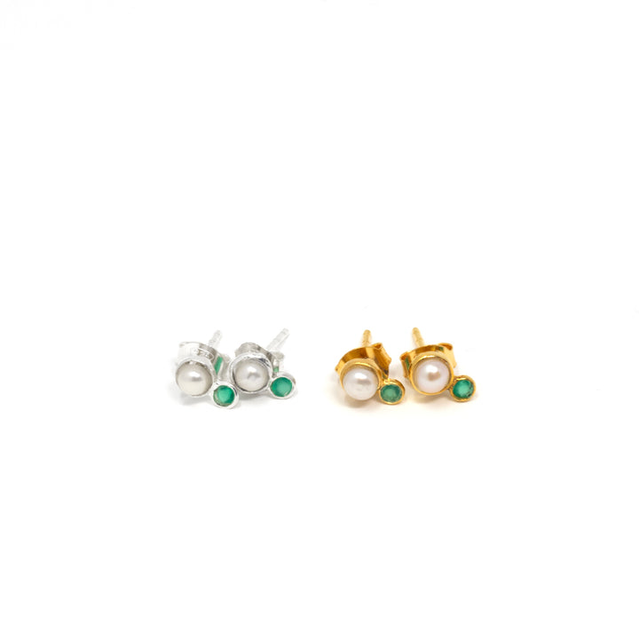 Elemental Duo Stud Green Onyx