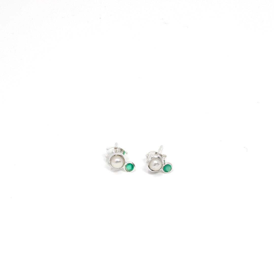 Elemental Duo Stud Green Onyx