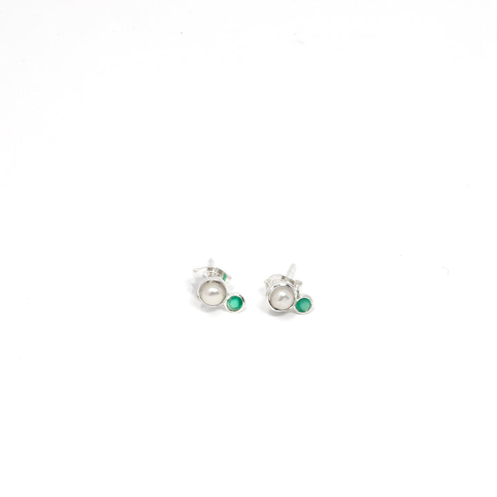 Elemental Duo Stud Green Onyx