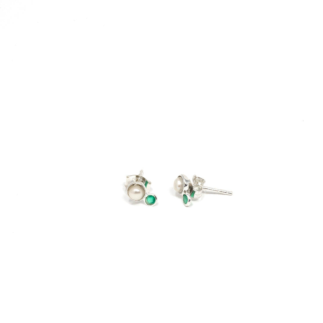 Elemental Duo Stud Green Onyx