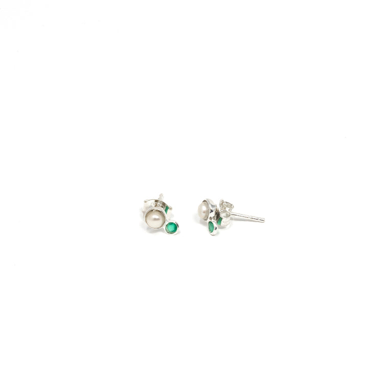 Elemental Duo Stud Green Onyx