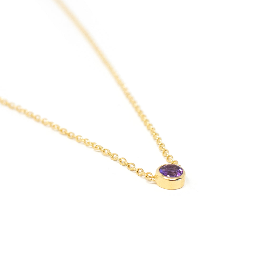 Birthstone Necklace February Amethyst