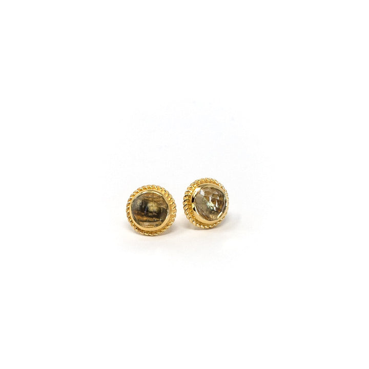 Boho Orb Stud Rutilated Quartz