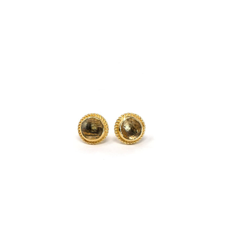Boho Orb Stud Rutilated Quartz