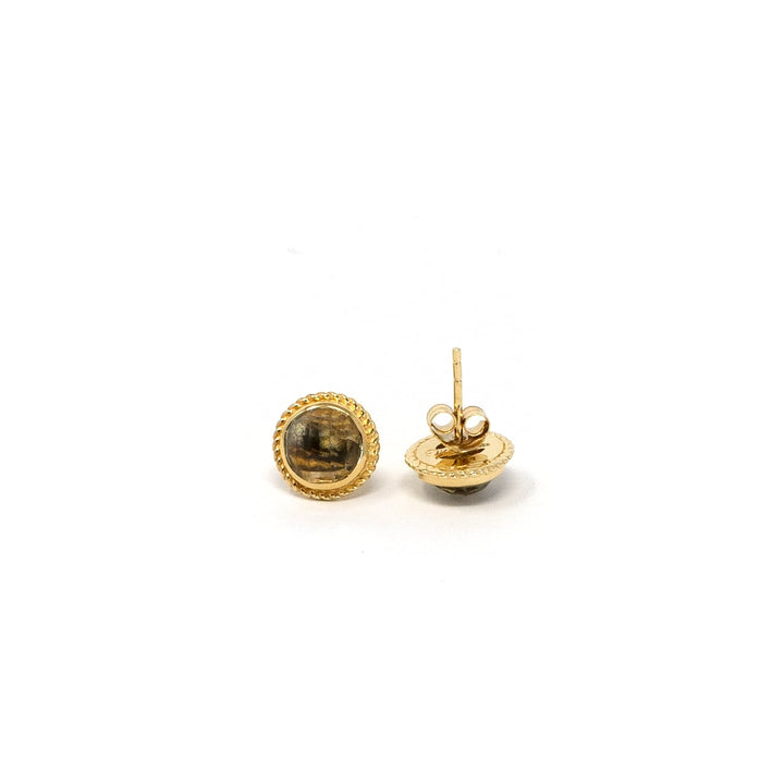 Boho Orb Stud Rutilated Quartz
