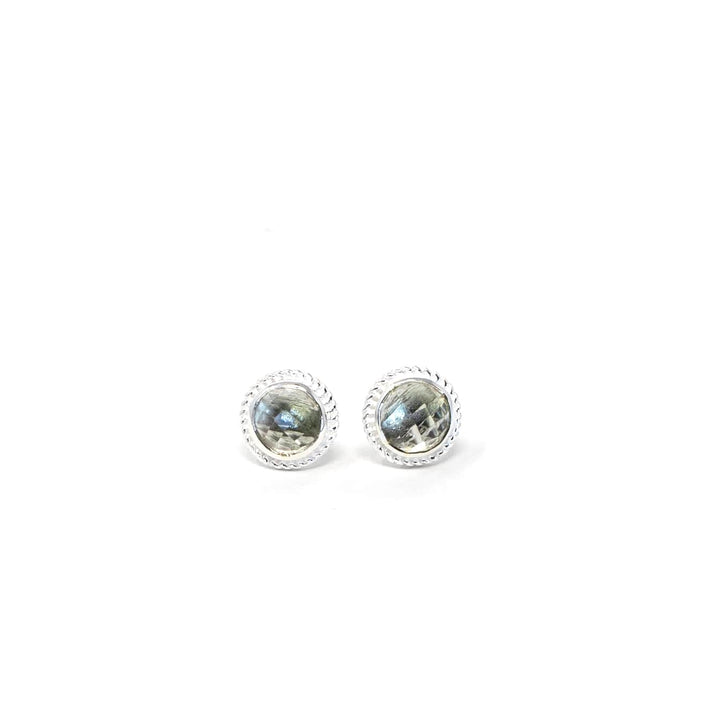 Boho Orb Stud Green Amethyst