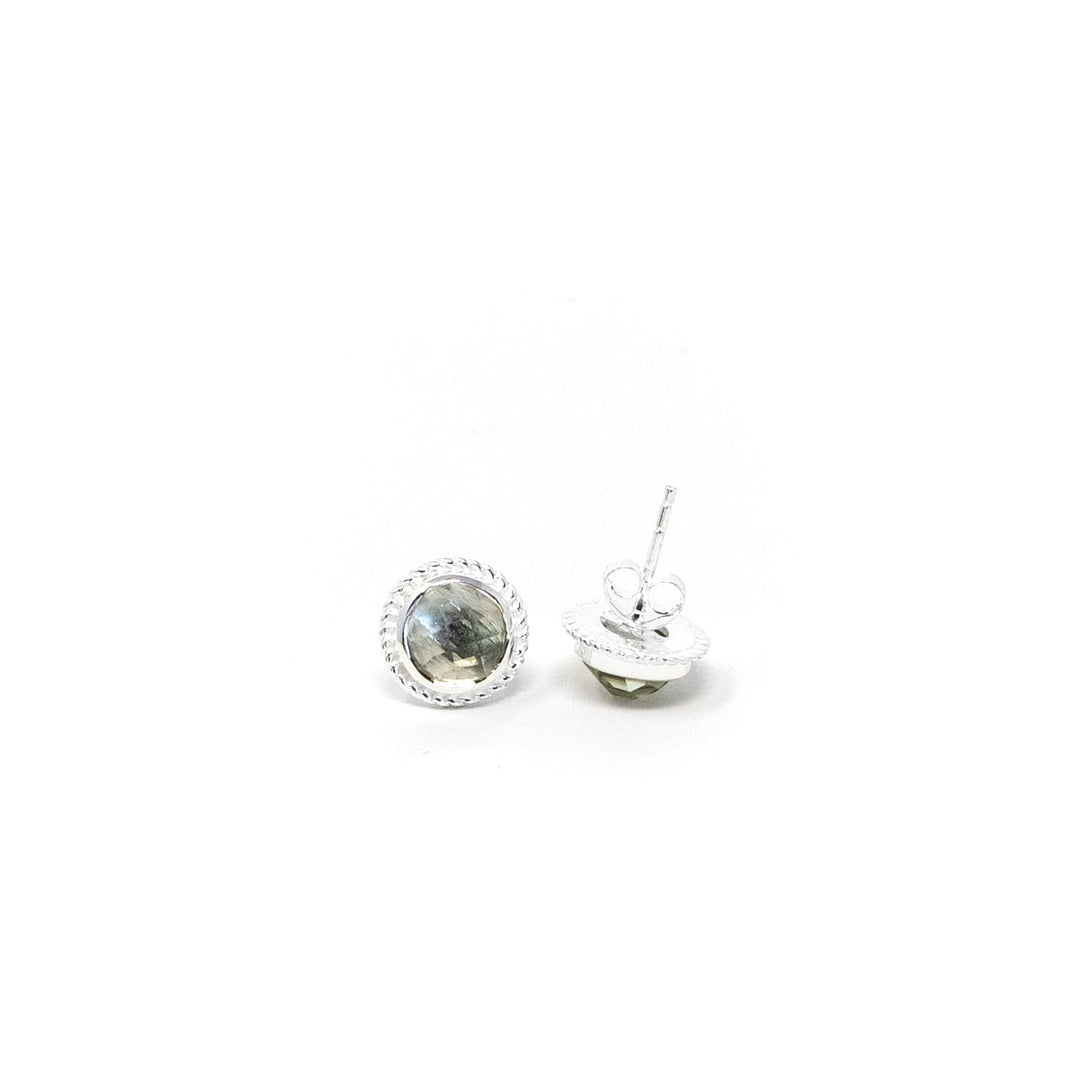 Boho Orb Stud Green Amethyst