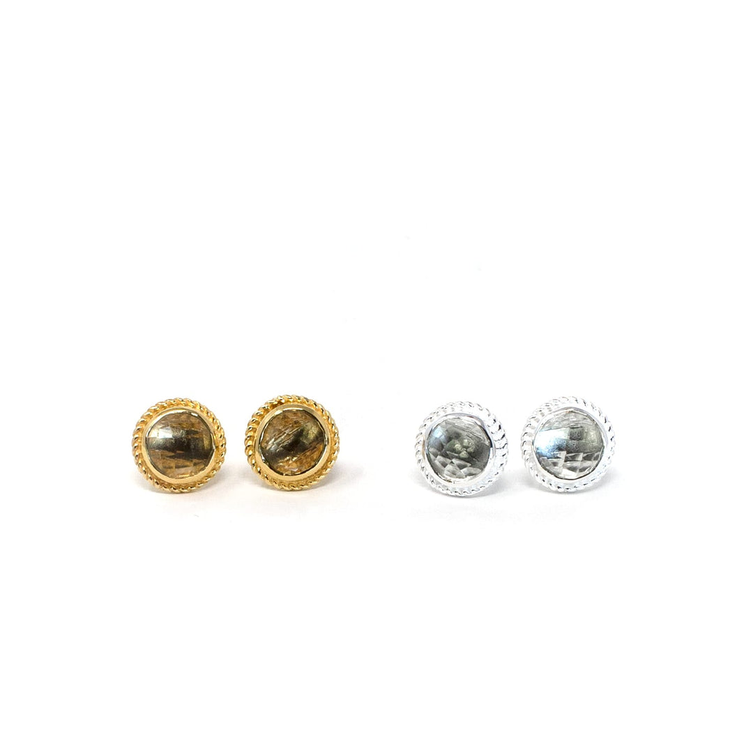 Boho Orb Stud Green Amethyst