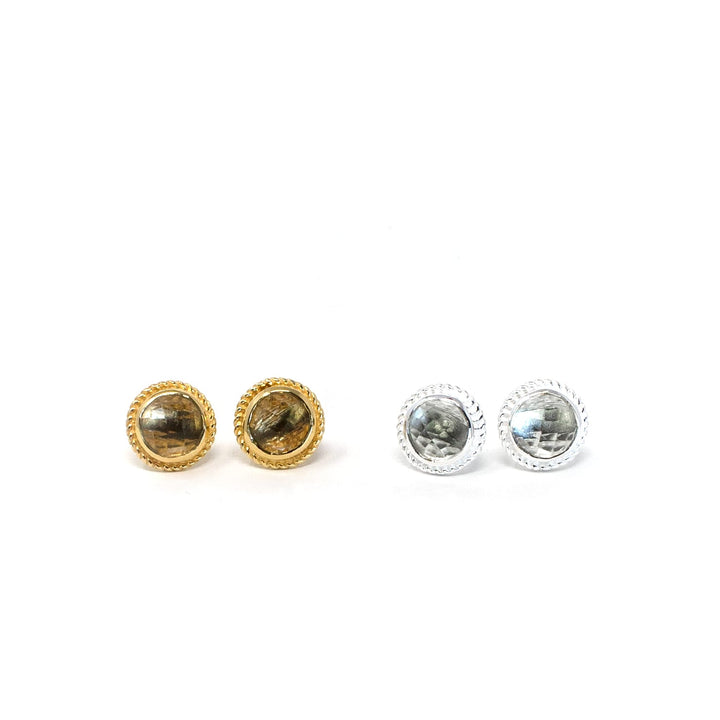 Boho Orb Stud Green Amethyst