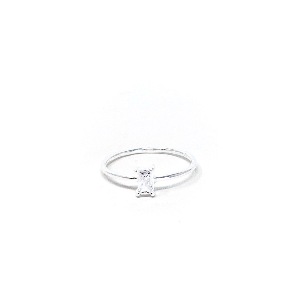 Dainty Rectangle White Topaz