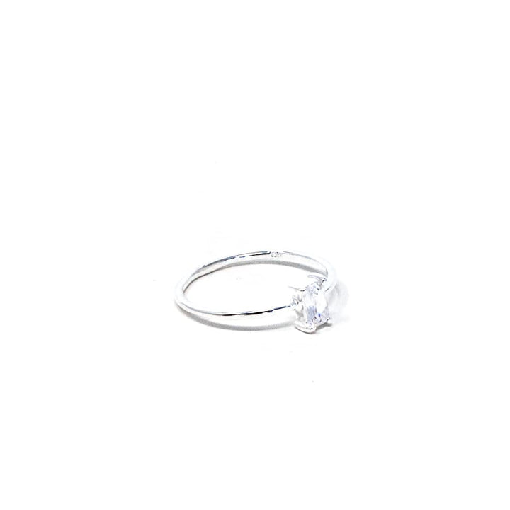 Dainty Rectangle White Topaz