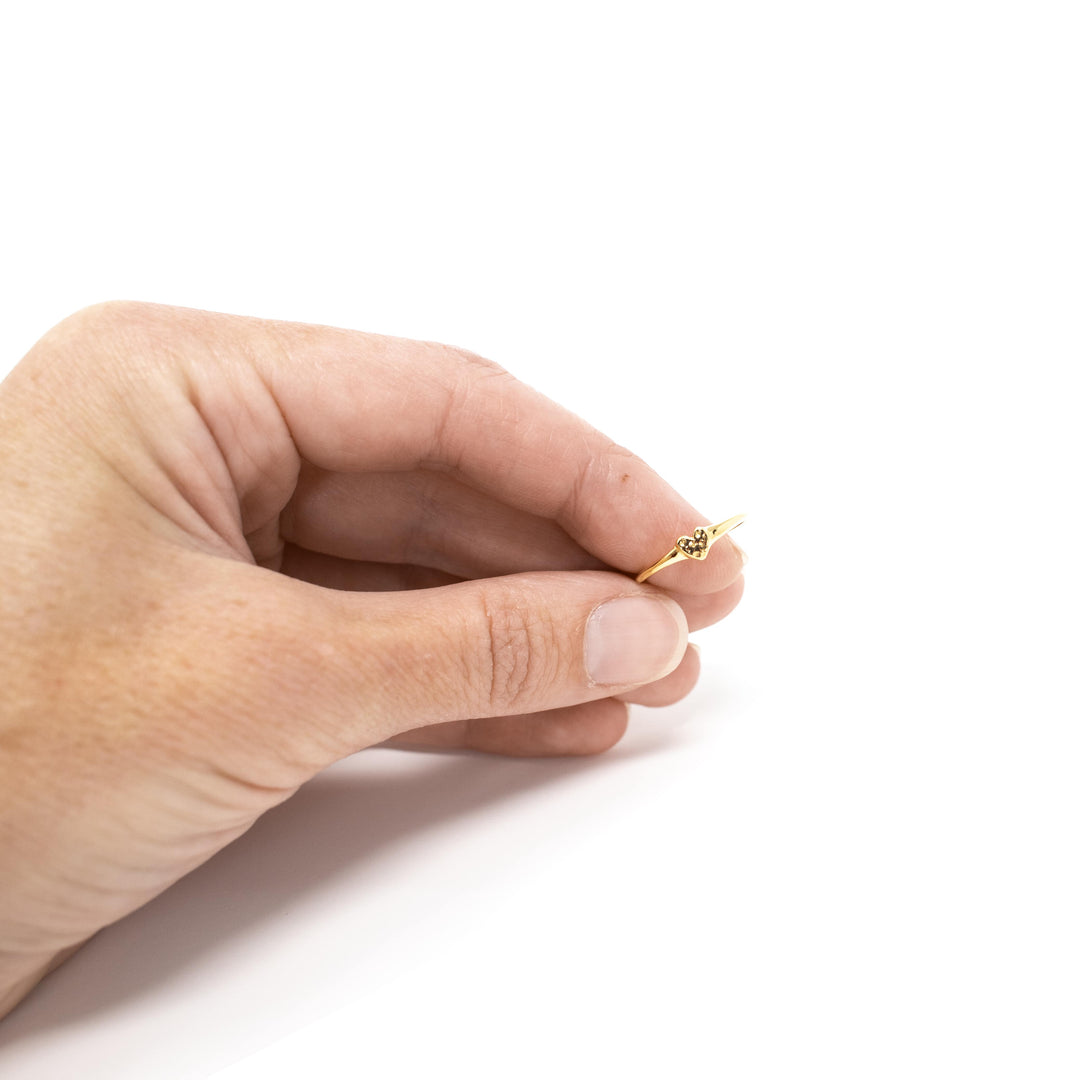 Hammered Heart Signet Mini