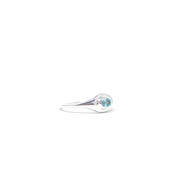 Oval Signet Small Blue Topaz