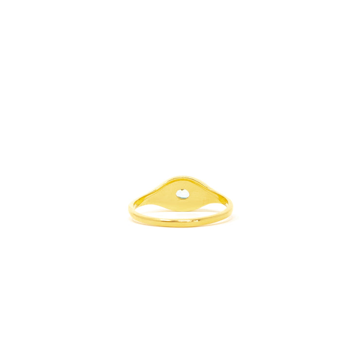 Oval Signet Small Blue Topaz