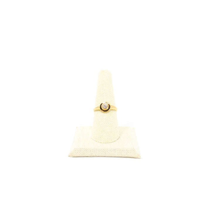 Round Signet Small White Topaz