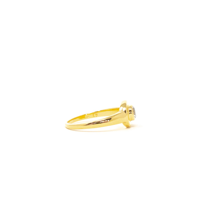 Round Signet Small White Topaz