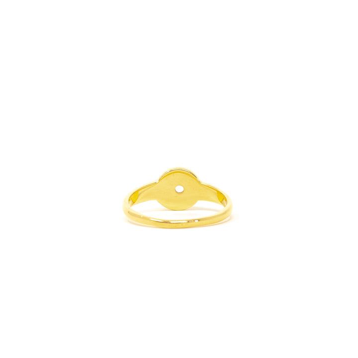 Round Signet Small White Topaz