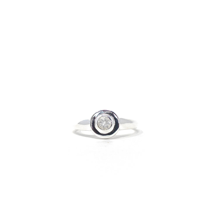 Round Signet Small White Topaz