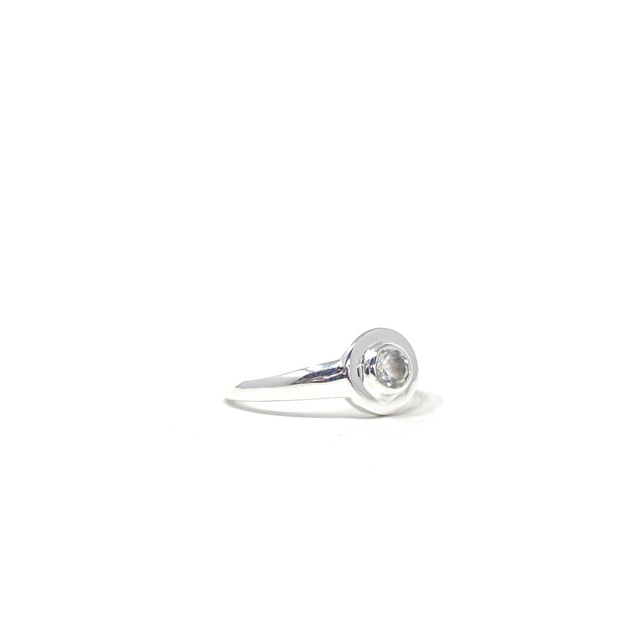 Round Signet Small White Topaz