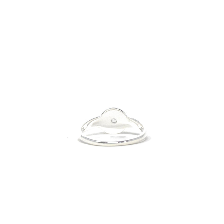 Round Signet Small White Topaz