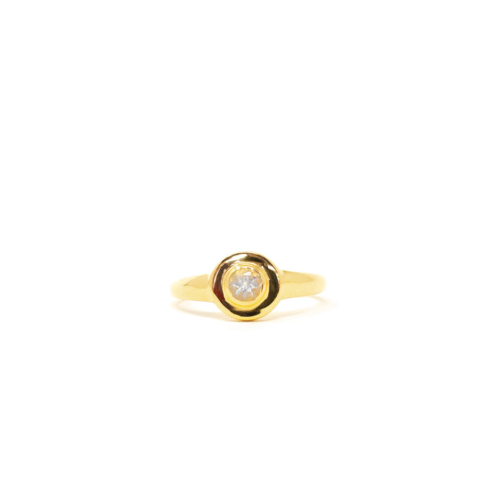 Round Signet Small White Topaz