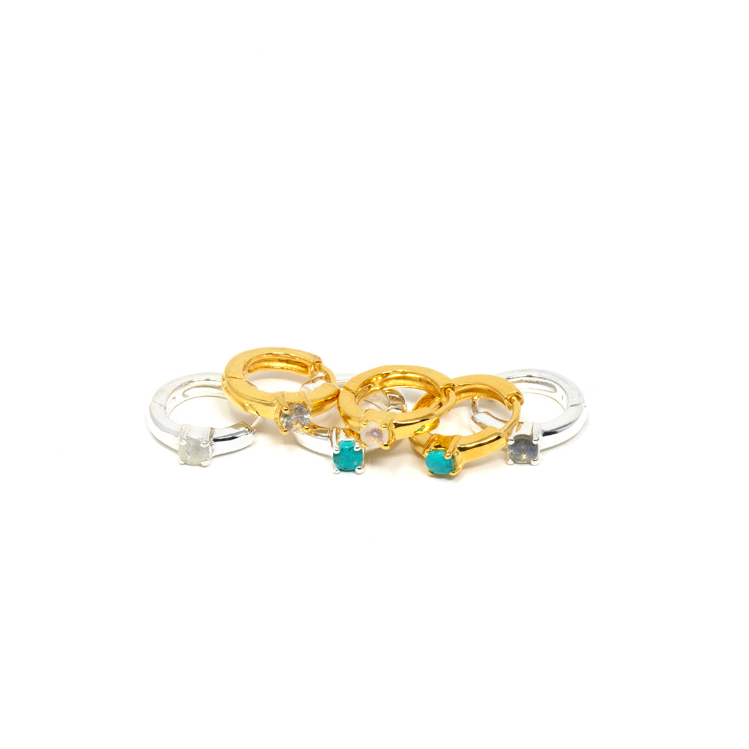 Dainty Huggie Moonstone