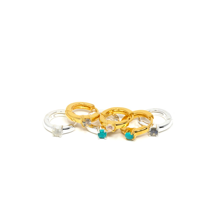 Dainty Huggie Moonstone