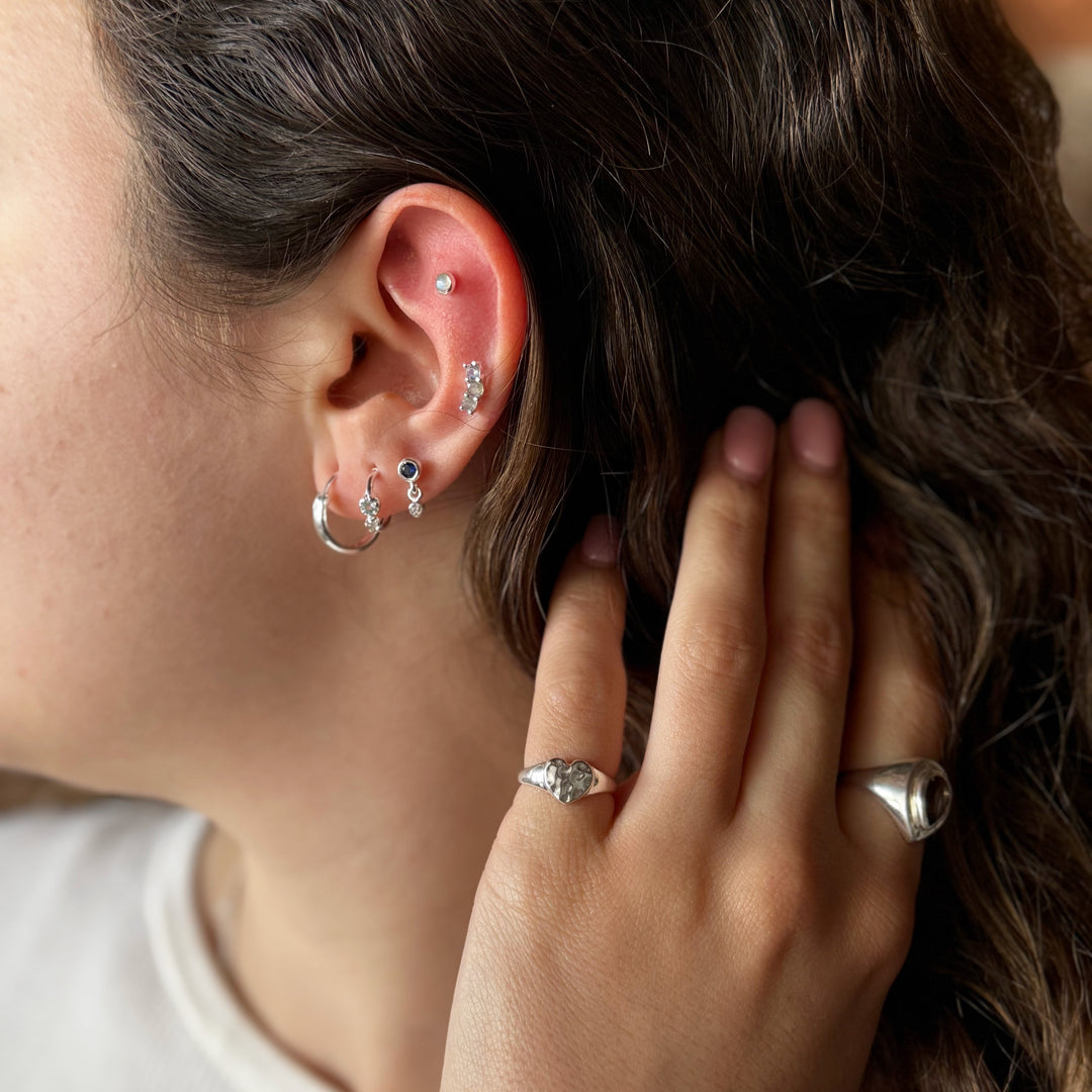 Elemental Mini Round Stud Moonstone
