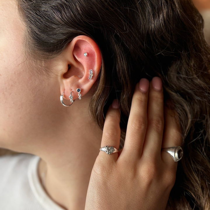 Elemental Mini Round Stud Moonstone