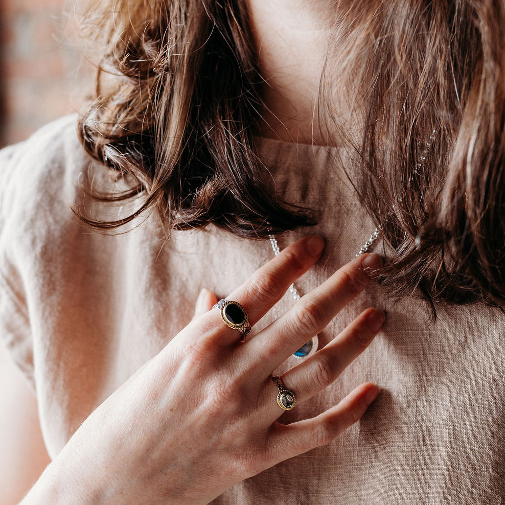 Boho Oblong Garnet