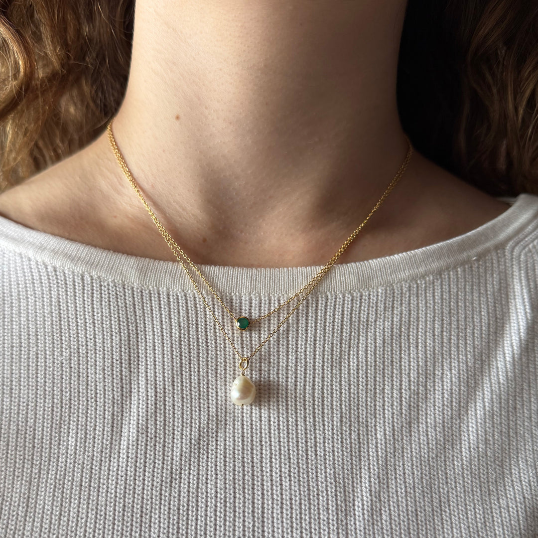Birthstone Necklace May Emerald